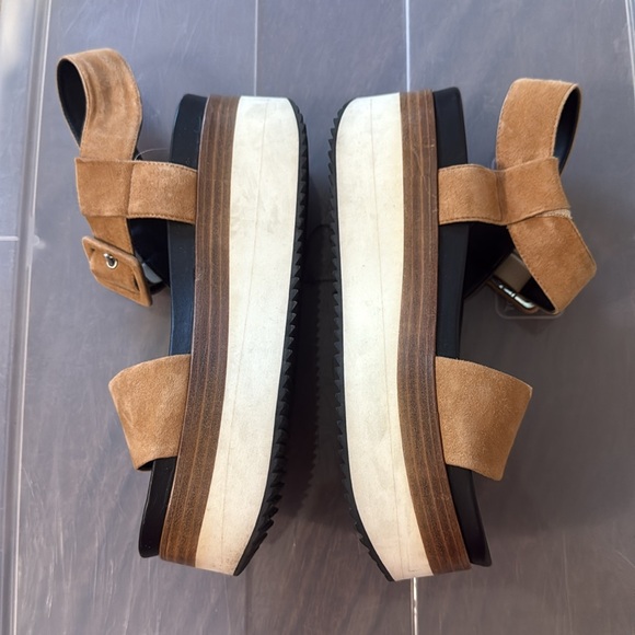 Aquatalia | Suede Leather Platform Sandals size 7 - Picture 3 of 8